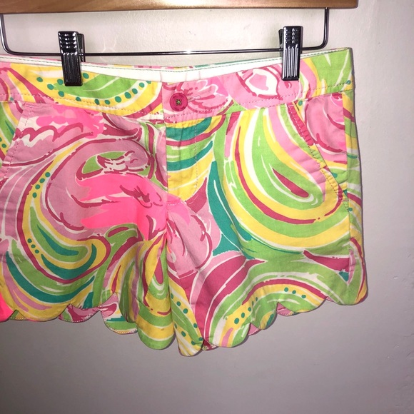 HP Lily Pulitzer Scalloped Shorts Size 000 - Picture 2 of 3